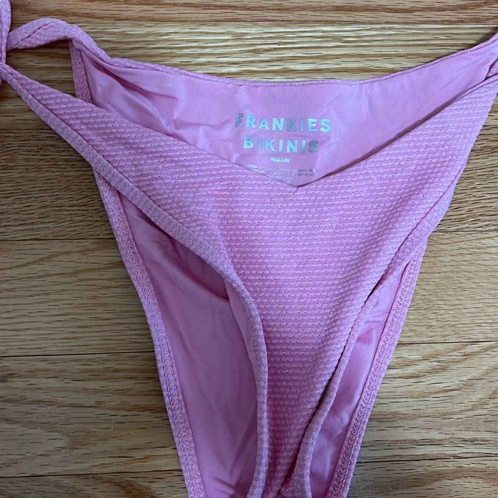 Frankie’s Bikinis Pink Sparkly Bikini Bottom